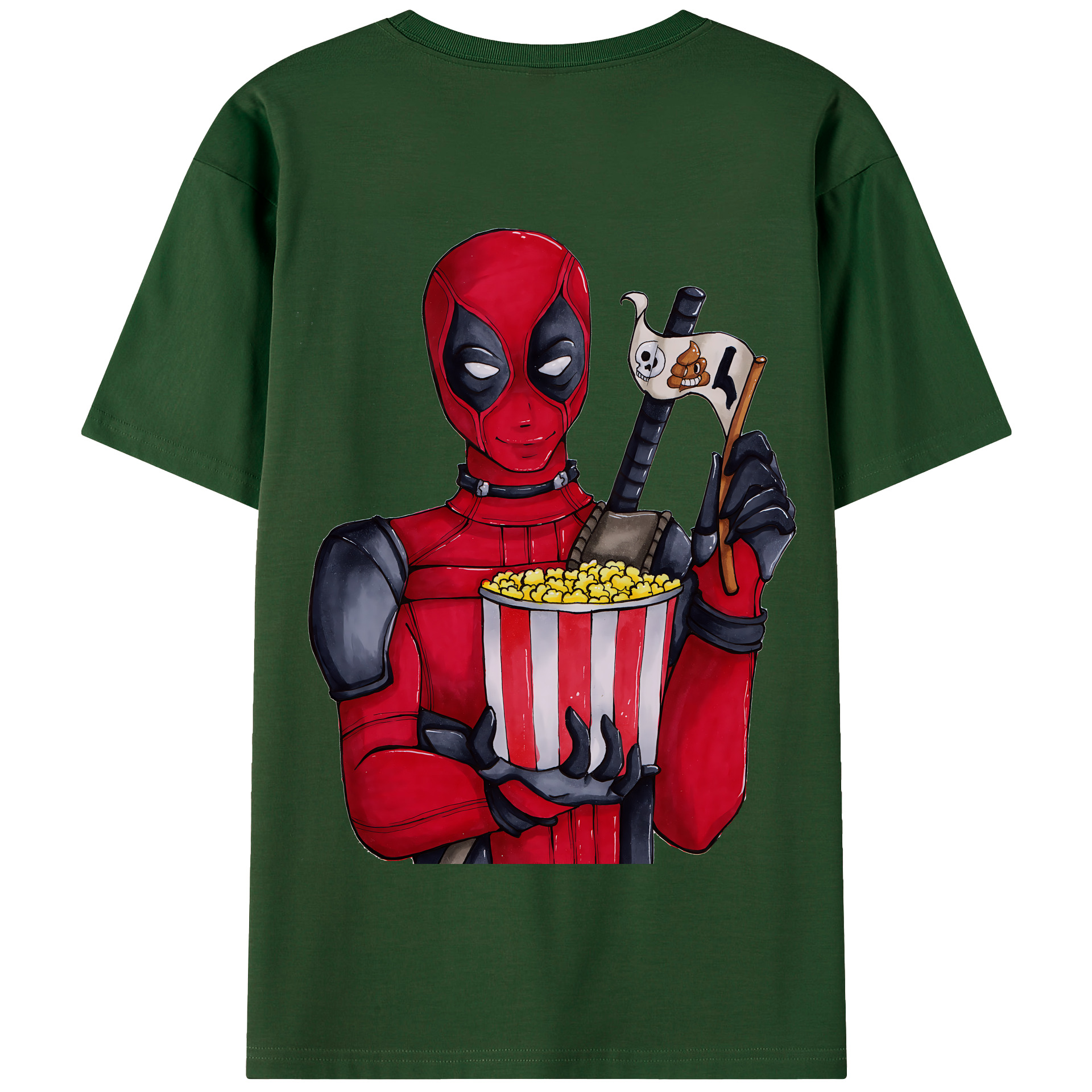 （画像用） Deadpool デッドプール 綿100％半袖Tシャツ（背面プリント）
